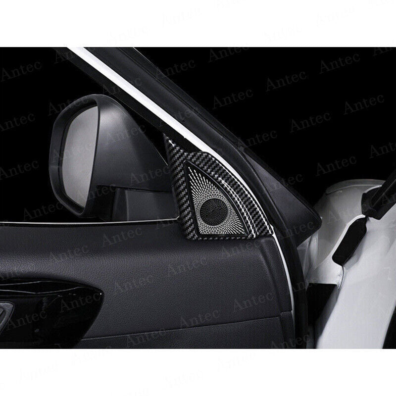For Toyot@a Highlander 21-2023 Carbon Fiber ABS A Post Speaker Frame Cover Trim n