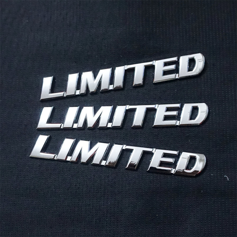 3x LIMITED Chrome Silver New High Metal Badge Emblem Decal Sticker SUV 3D V6 AWD Q