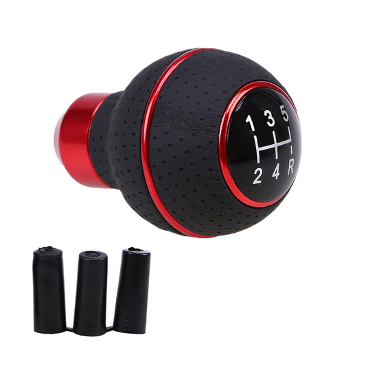 5-Speed Type-R Style Manual Leather Aluminum Gear Stick Shift Shifter Knob Q