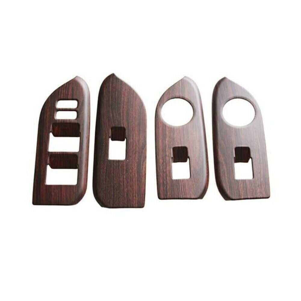 4x For Prado Fj150 2010-21 Wood Grain Door Window Switch Panel Cover Trim n