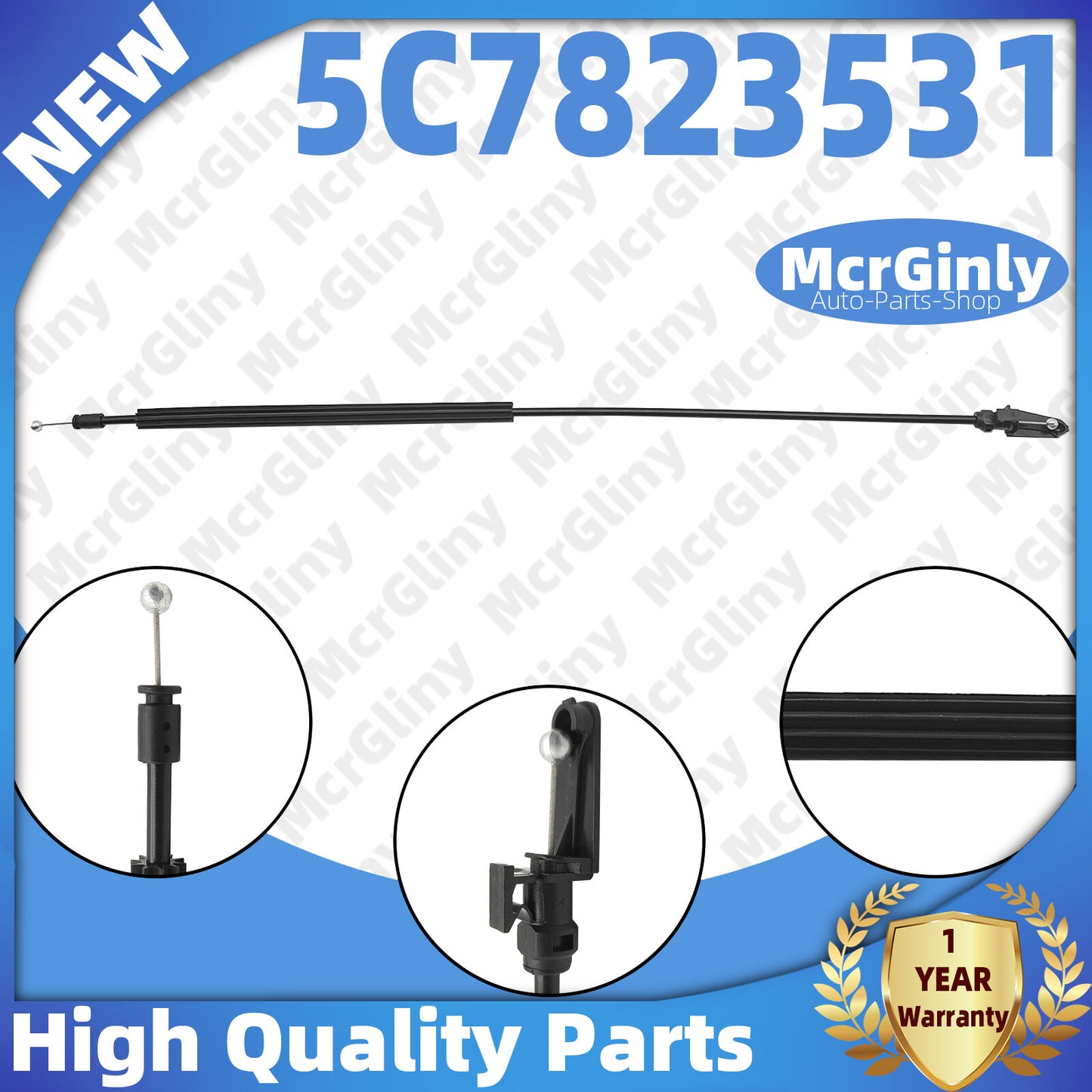 Equipment Manufacturer ( ) latch release cable 5C7823531 for Jetta 2011, 2012, 2013, 2014-2018. n