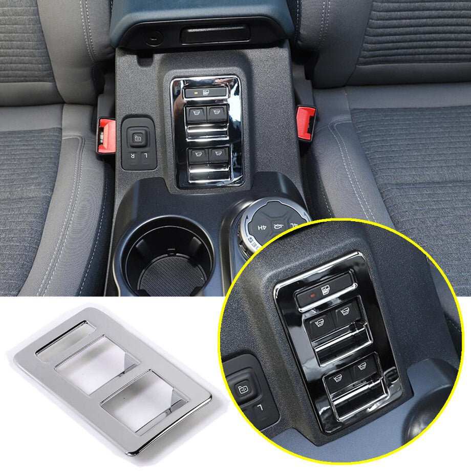 For 2021-2023 Bronco ABS Chrome Window Lift Switch Button Panel Cover Trim v