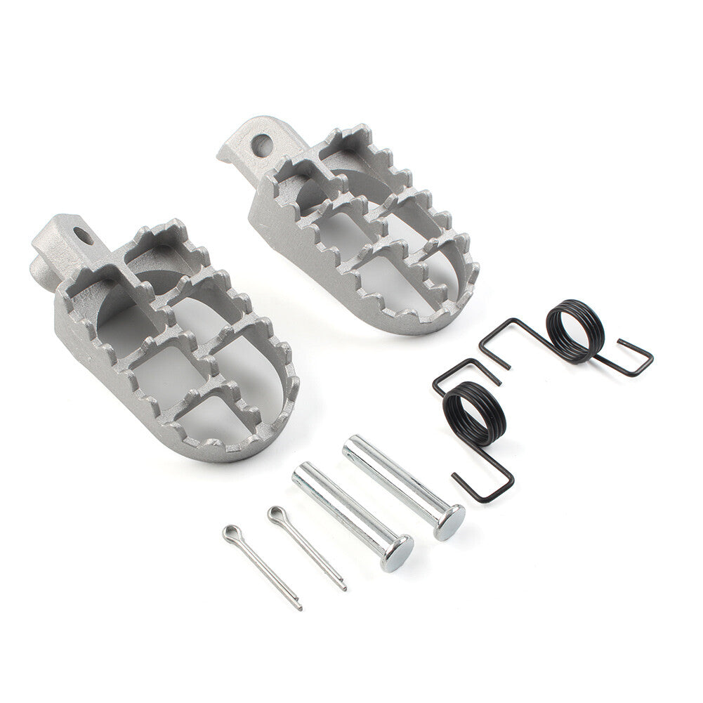 CNC Wide Foot Pegs Footpegs Rear Set Pedals Racing Universal Motorcycle Silver