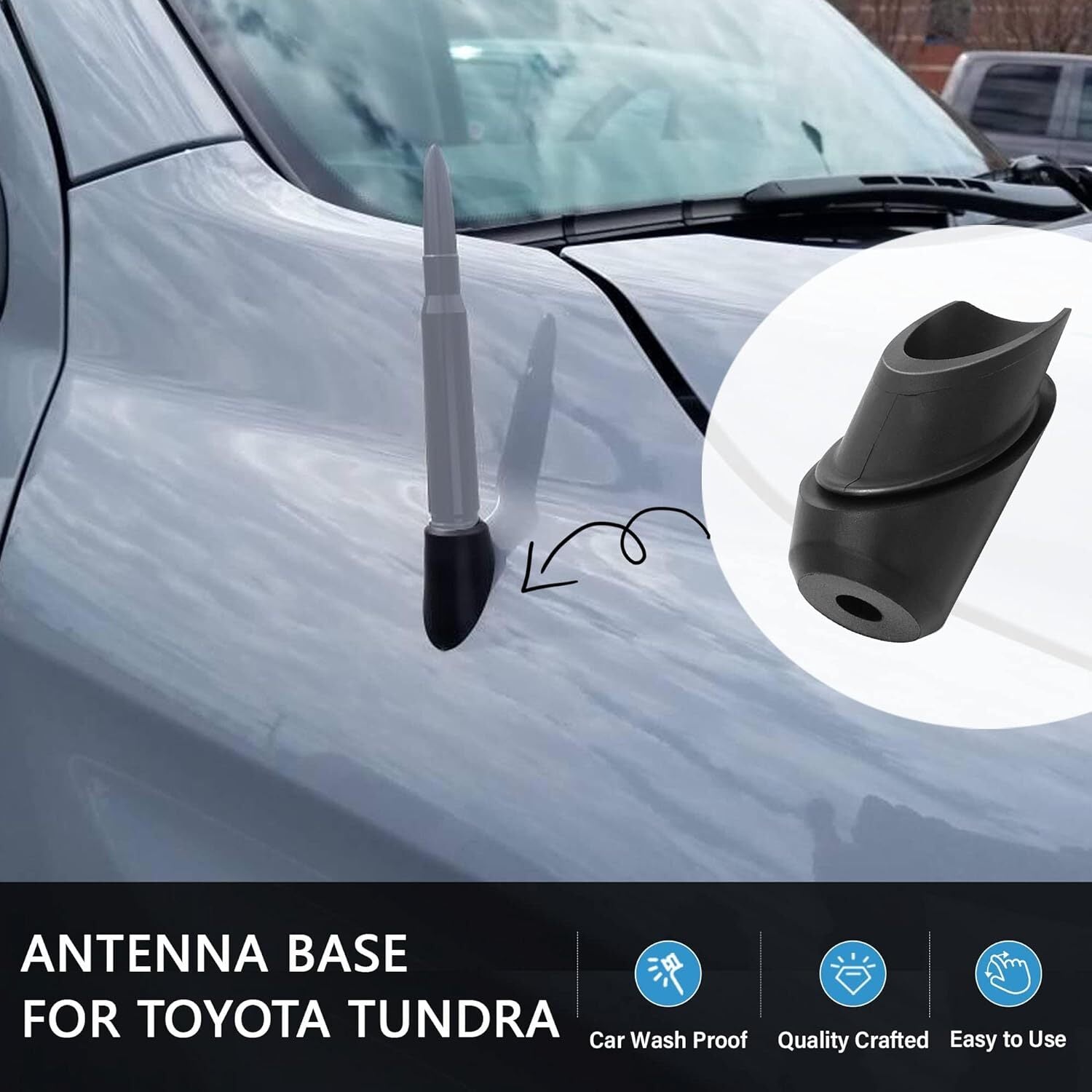 86392-0C030 Decorative BEZEL Antenna Base, Black, Suitable for Tendera 2014-2021 n