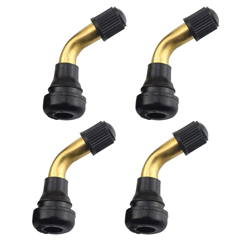 4x Bent Valve Stems Brass Metal Angle 45 Degree Tire Wheel Car Motorcycle PVR70