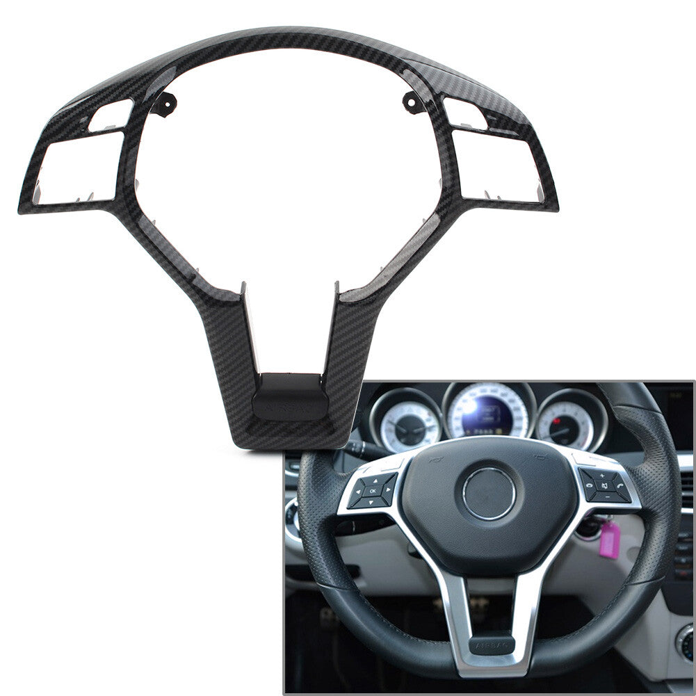 Carbon Fiber Steering Wheel Trim Fit for Mercedes Benz CLA/ SLK/ E/ C/GLA-CLASS C117