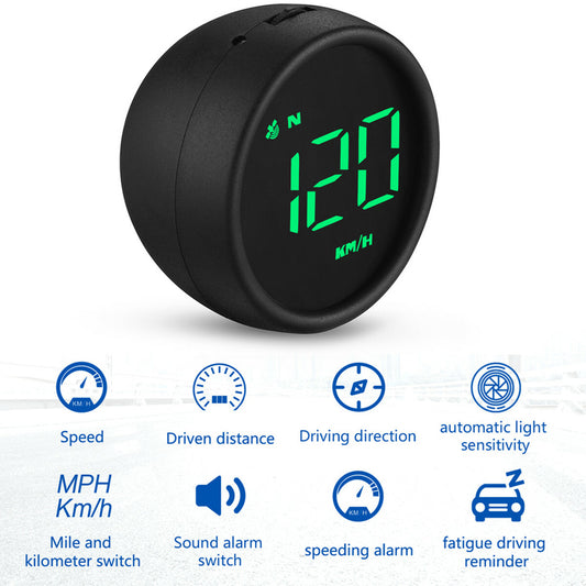 2.6in Digital GPS Speedometer Heads Up Display HUD Car Speed Warning Plug&Play