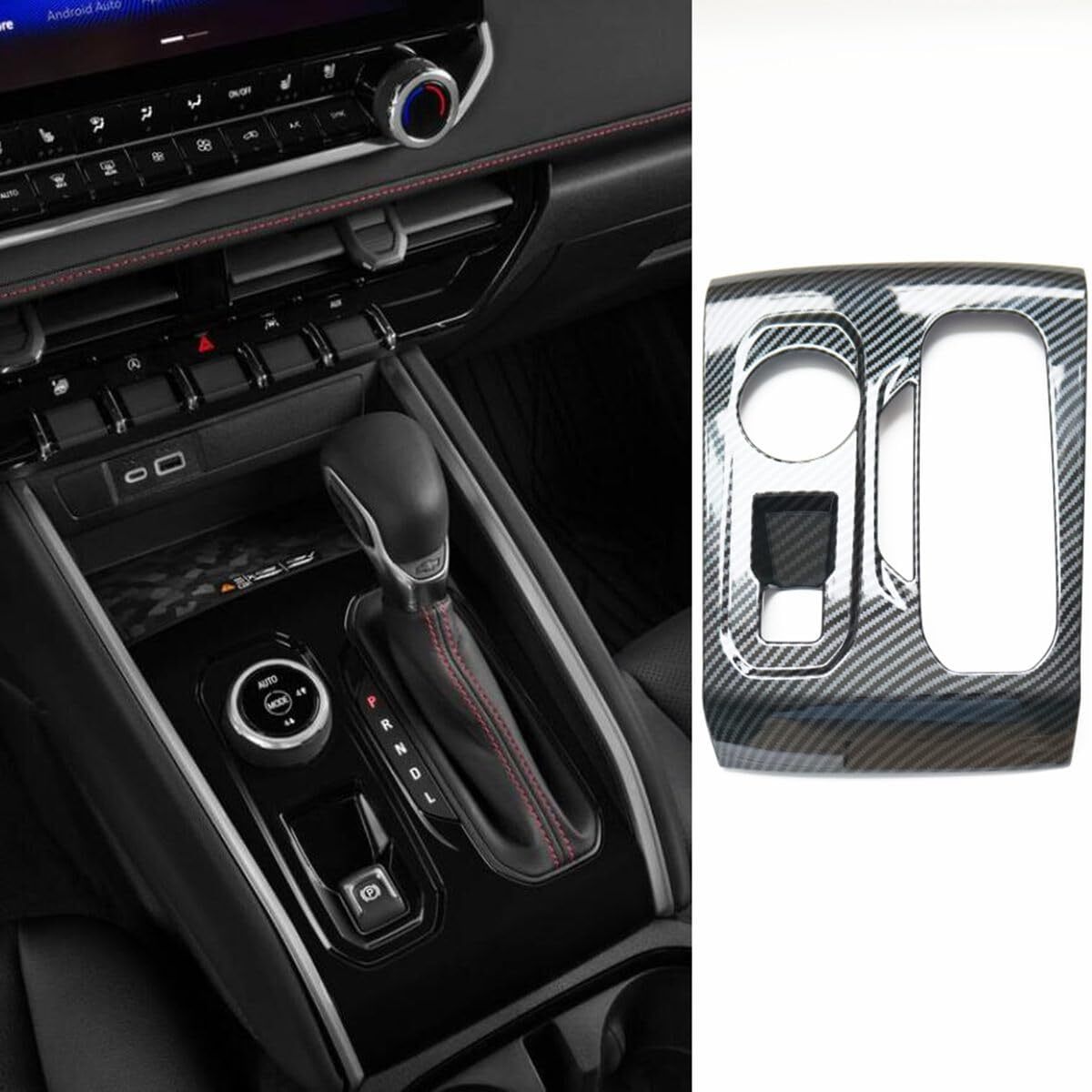 Carbon Fiber Color For 2023-2024 2025 for GMC for Canyon Cab Gear Shift Panel Cover Trim