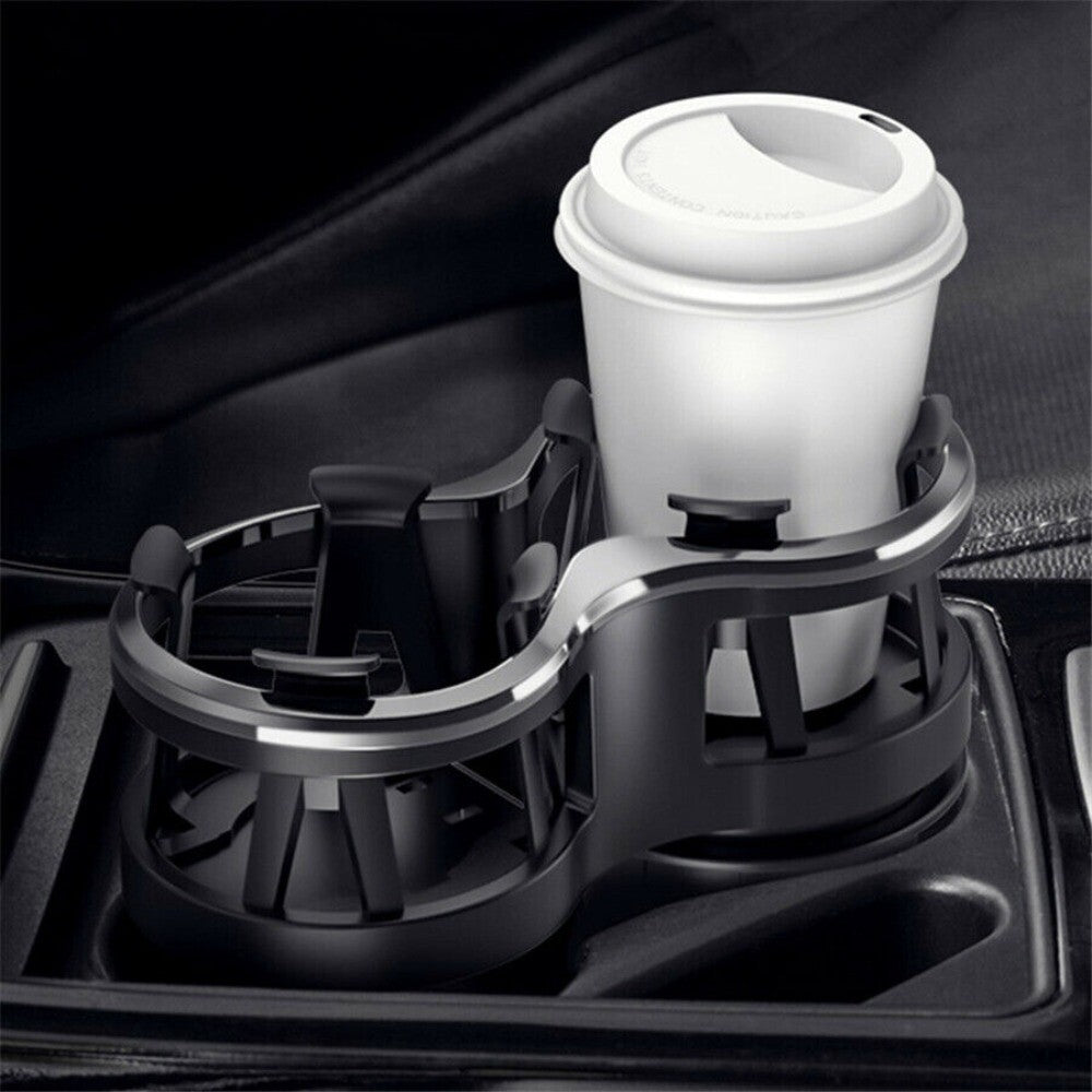 1x ABS Car Center Console Dual Cup Holder Drinking Bottle Holder Adjustable Hot n