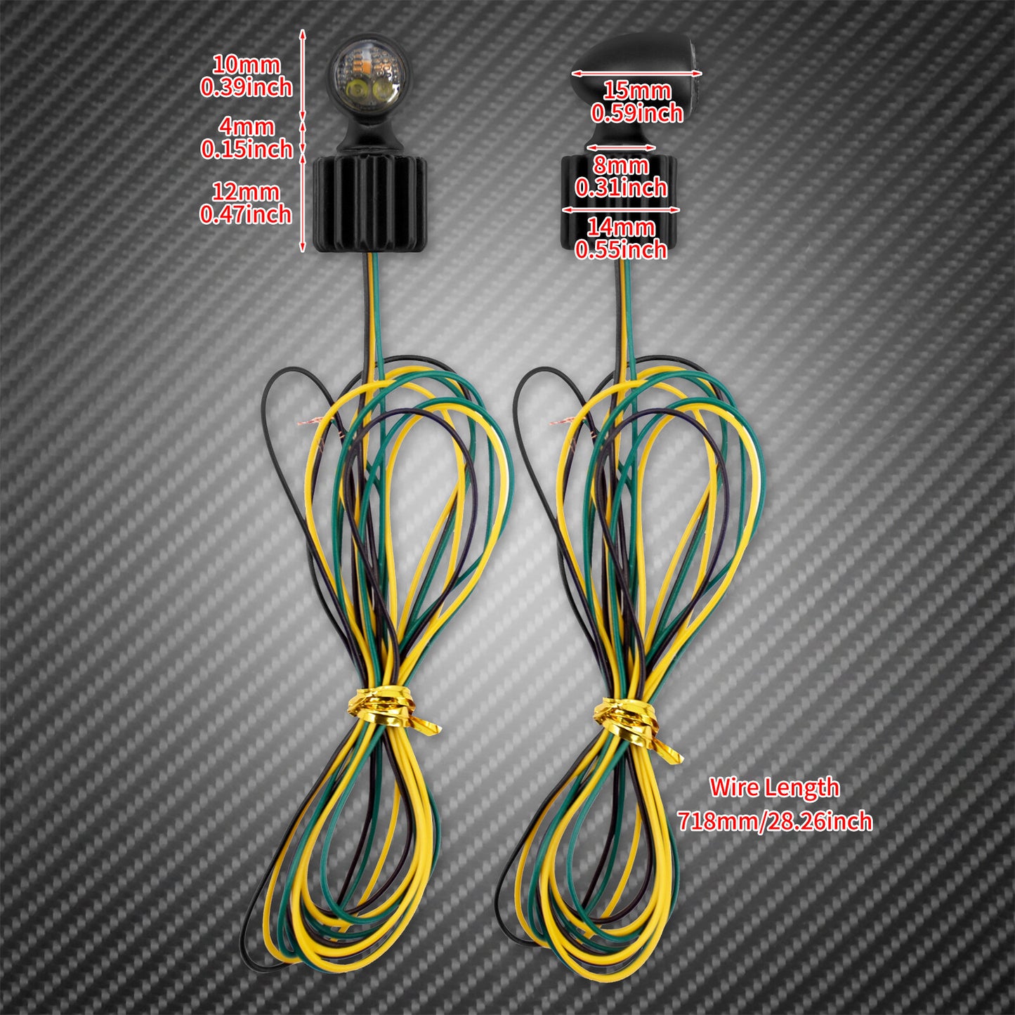 2X Black for Mini LED Turn Signal Running Indicator Blinker Light Fit for Harley FLH Q