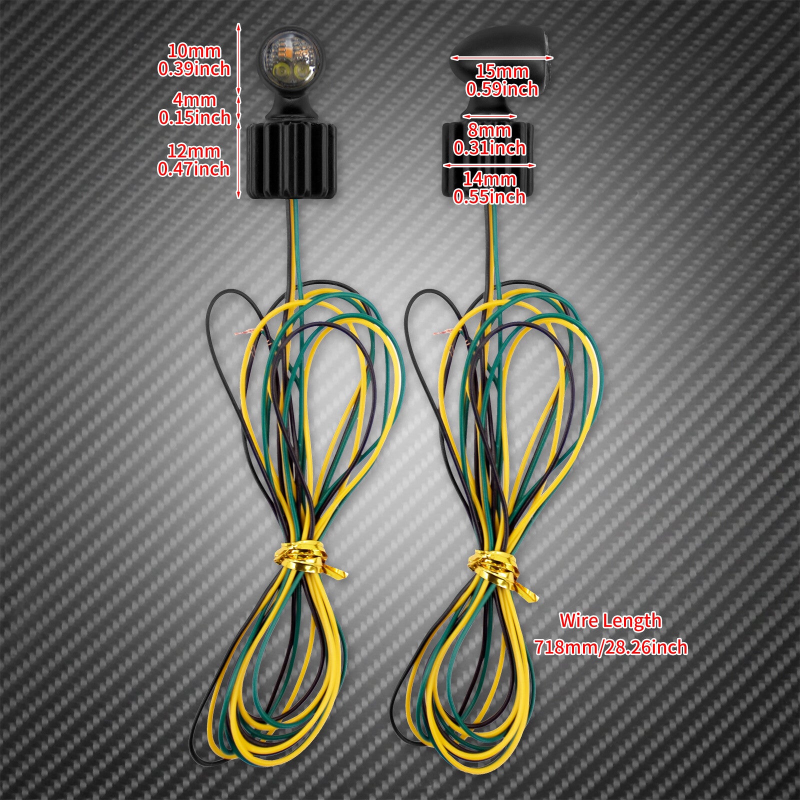 2X Black for Mini LED Turn Signal Running Indicator Blinker Light Fit for Harley FLH Q