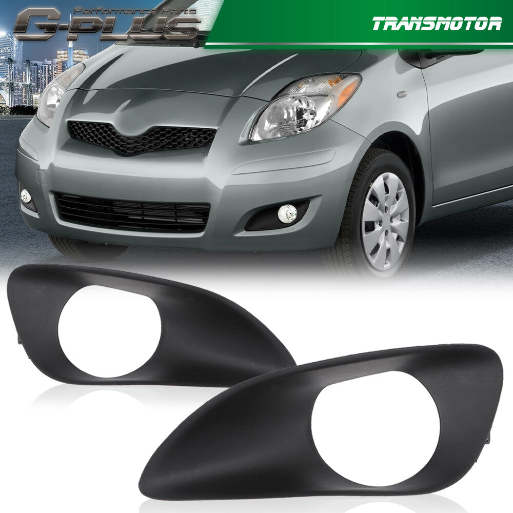 Fits 2007 - 2013 for Yaris Black Bumper Fog Lamp Cover Trim Border - v