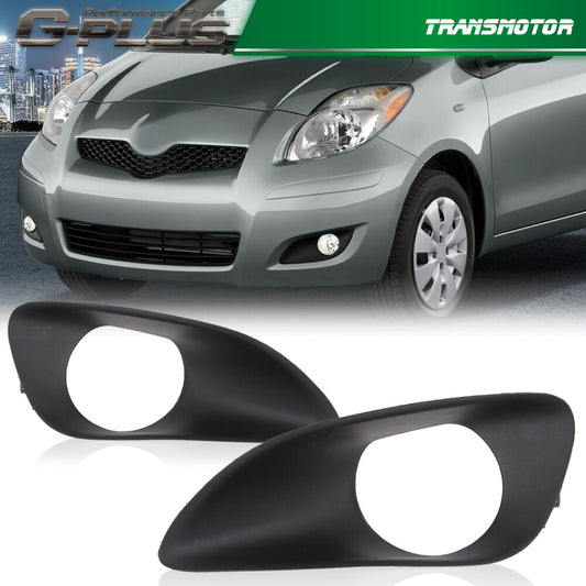 Fits 2007 - 2013 for Yaris Black Bumper Fog Lamp Cover Trim Border - v