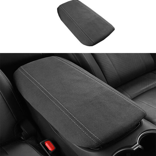 Gray Suede Center Console Armrest Box Cover 1pc for Toyota Venza Harrier 21-2023