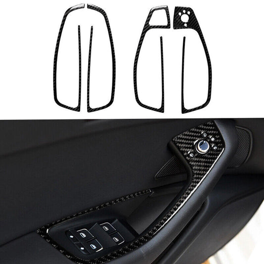 Real Carbon Fiber Car Window Control Switch Panel Cover for Audi for A6 S6 C7 A7 S7