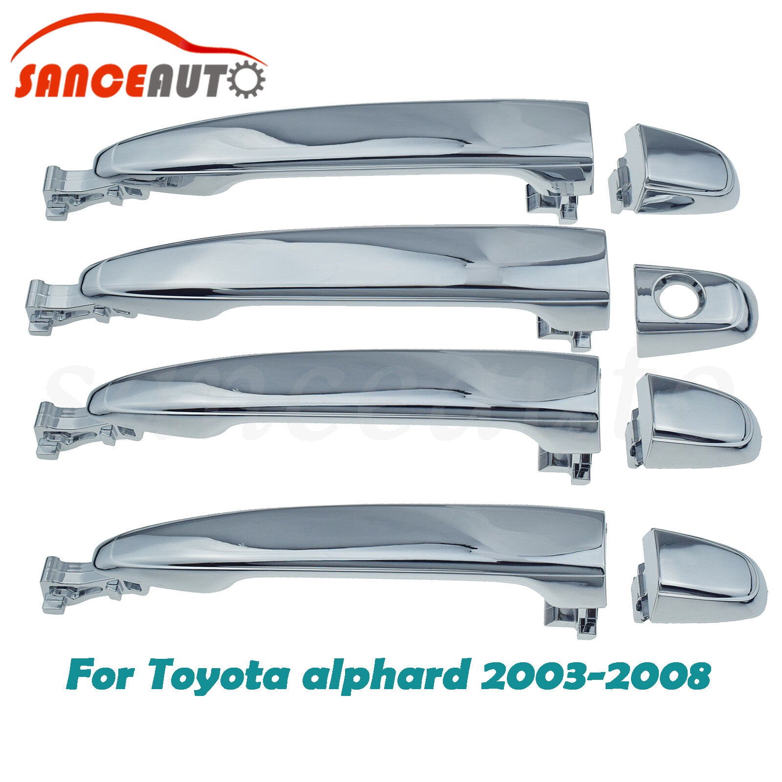 Chrome LH sliding door handles (right-hand grip) for Alphard 2003-2008 n