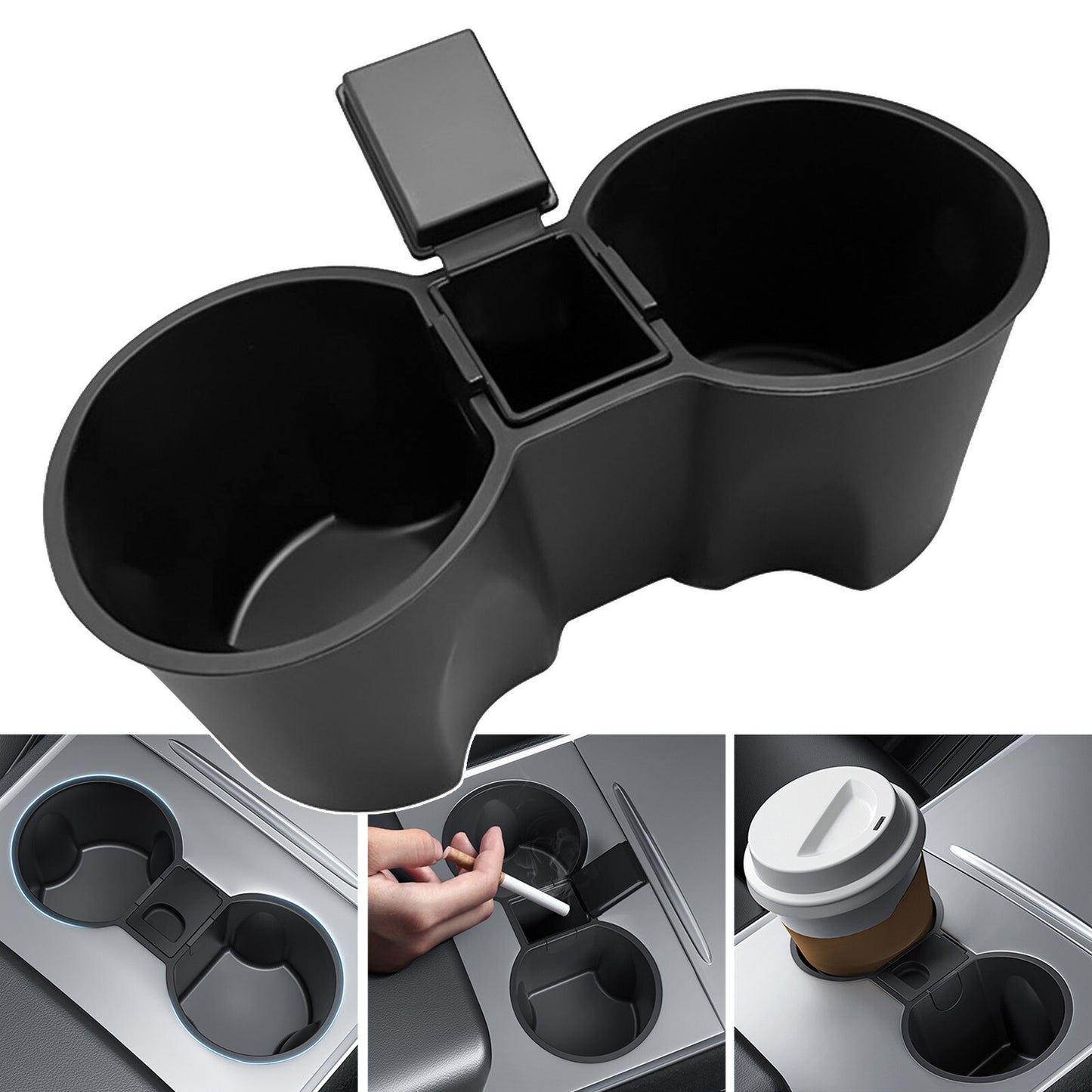 for Tesla Model 3 Y 2021-2023 Storage Box Car Water Cup Holder Limiter Non-Slip Q