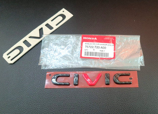 The for CIVIC FE CARBON V Red logo embroidered badge is applicable to the rear of the for Honda for CIVIC FE 2021-2022.