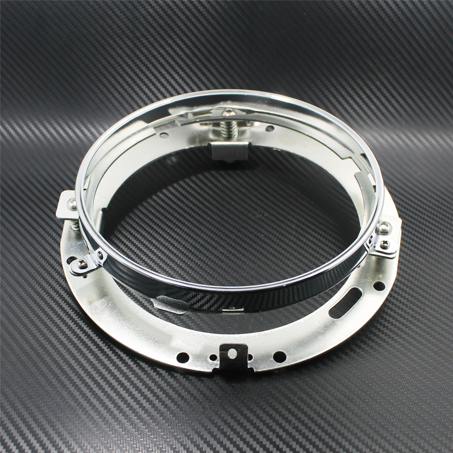 7 inch Chrome Round Headlight Ring Mounting Bracket Q