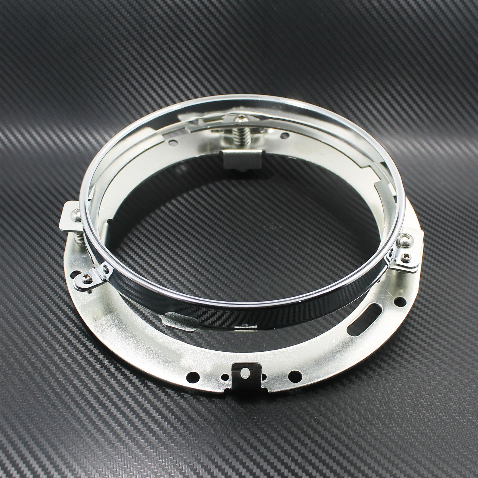 7 inch Chrome Round Headlight Ring Mounting Bracket Q