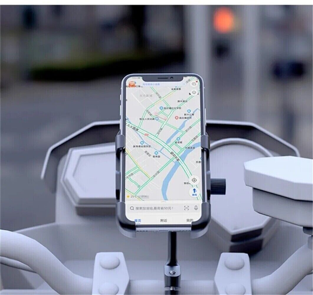 1x CNC Motorcycle Cell Phone Holder Handlebar Mount USB Fast Charger Black New n