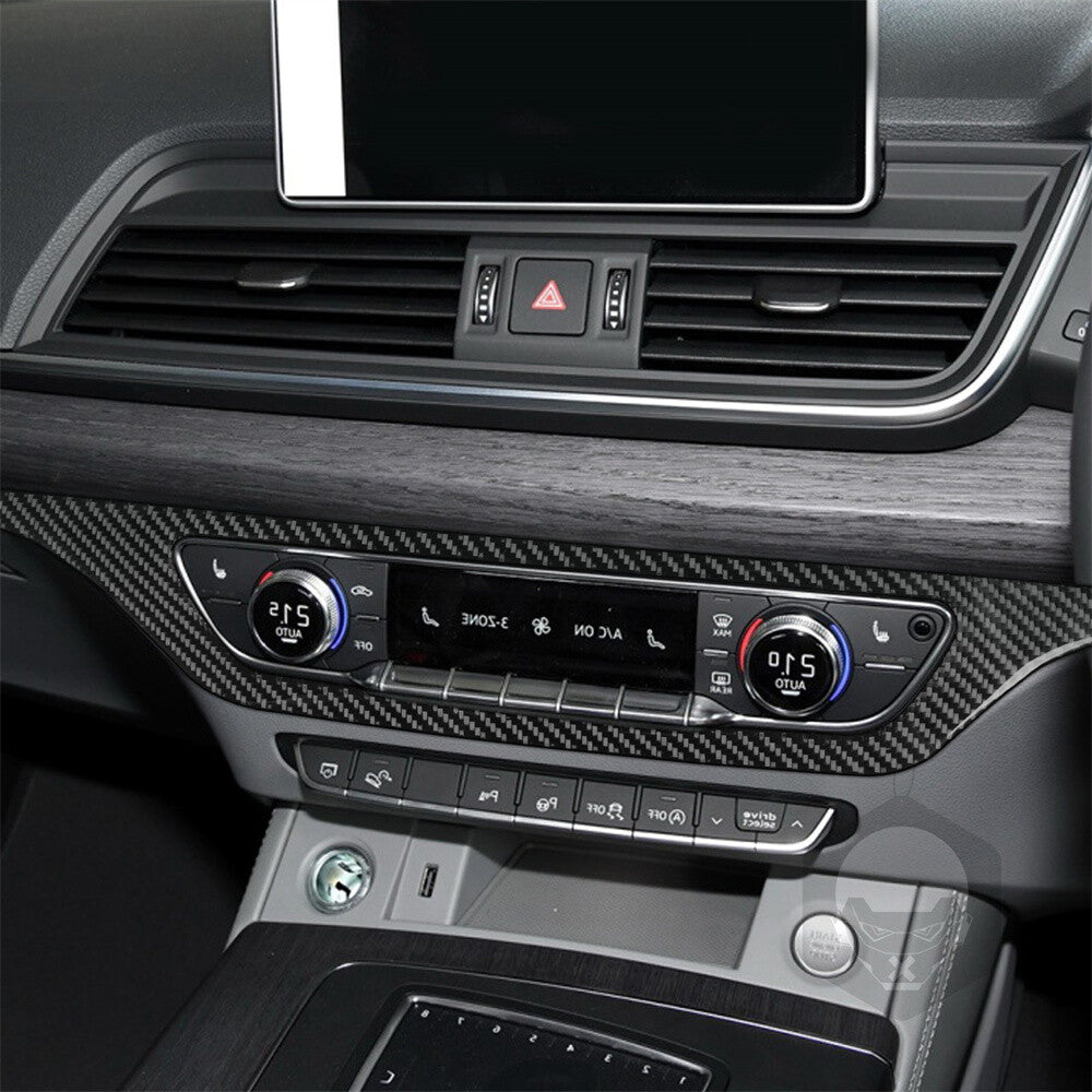 for Audi Q5 Q5L 2018-2023 RHD Interior CD Switch Button Panel Cover Carbon Fiber