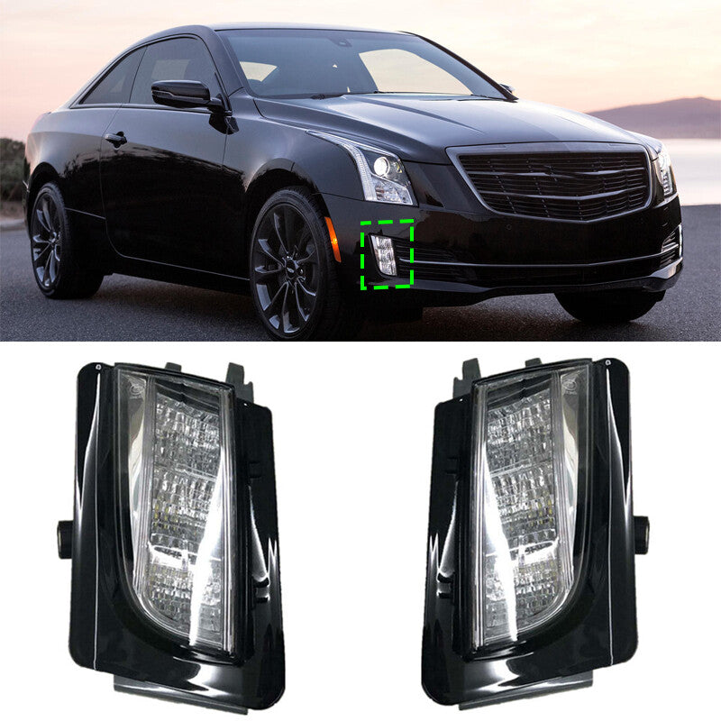 Pair for Cadillac ATSL 2013-2019 Front Fog Light Daytime Running Lights