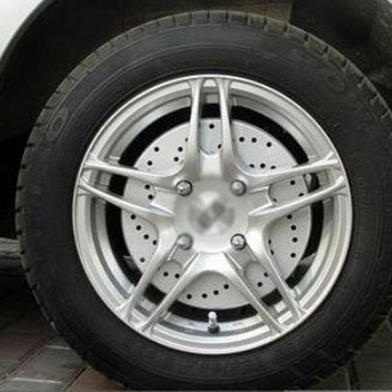 4-Piece Silver Aluminum Cross-Drill General Motors SUV Disc Brake Rotor Covers n