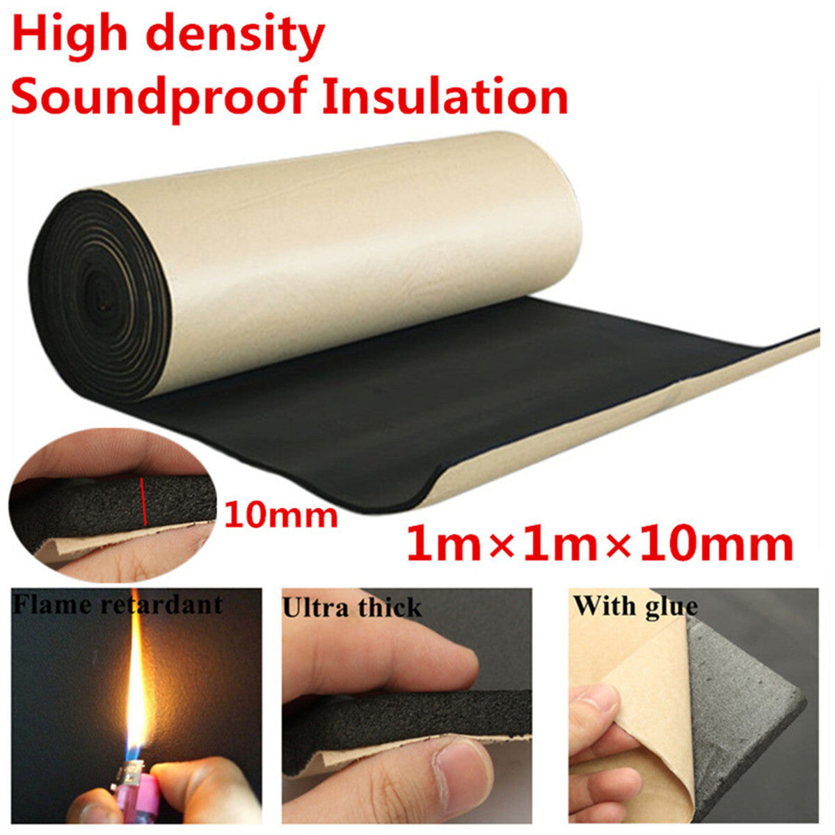 1x1 meter 10mm car engine foam heat insulation , noise absorption , waterproof. n