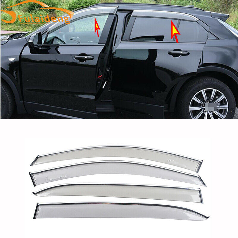 for Cadillac XT4 2018-2022 ABS Window Visor Vent Sun Shade Rain Guard Door Visor