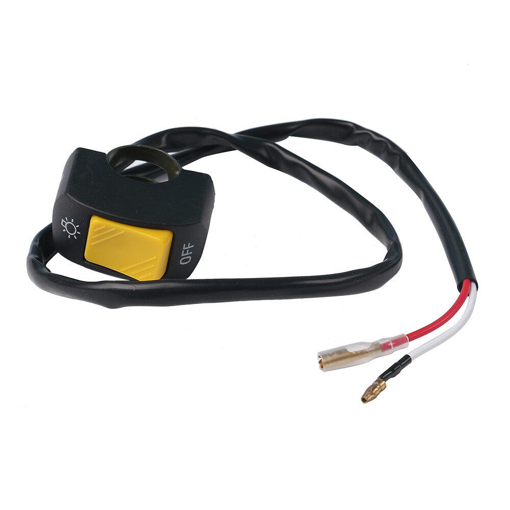 22mm Yellow 12V Motorcycle Handlebar Headlamp Horn Start Kill On/Off Switch Q