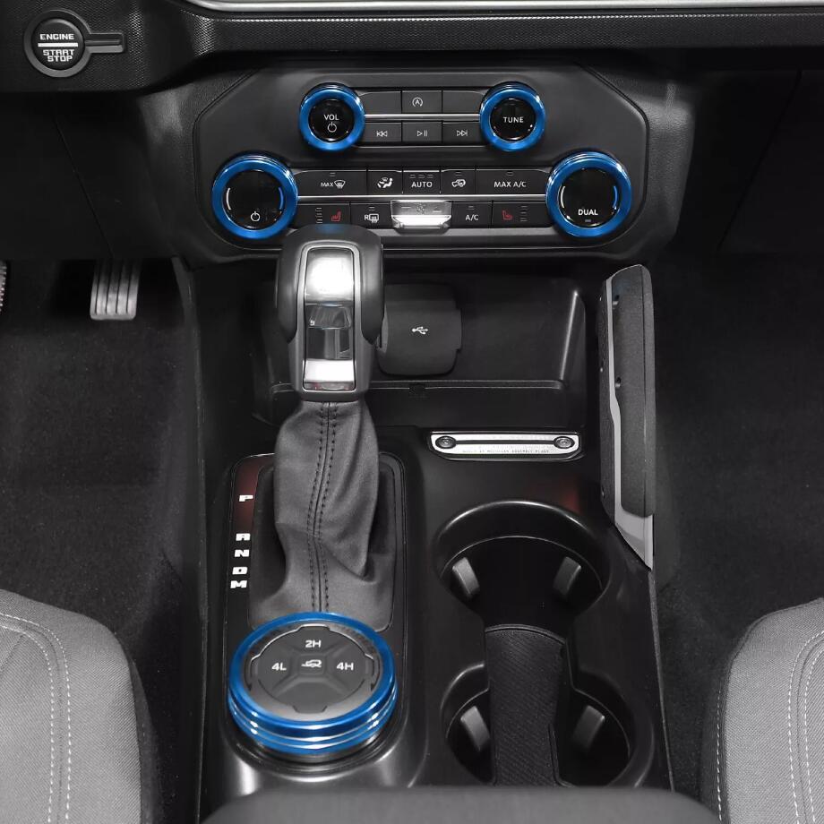 5P Car AC&4WD Switch Knob Cover Trim For Bronco 2021-2024 Accessories Blue v