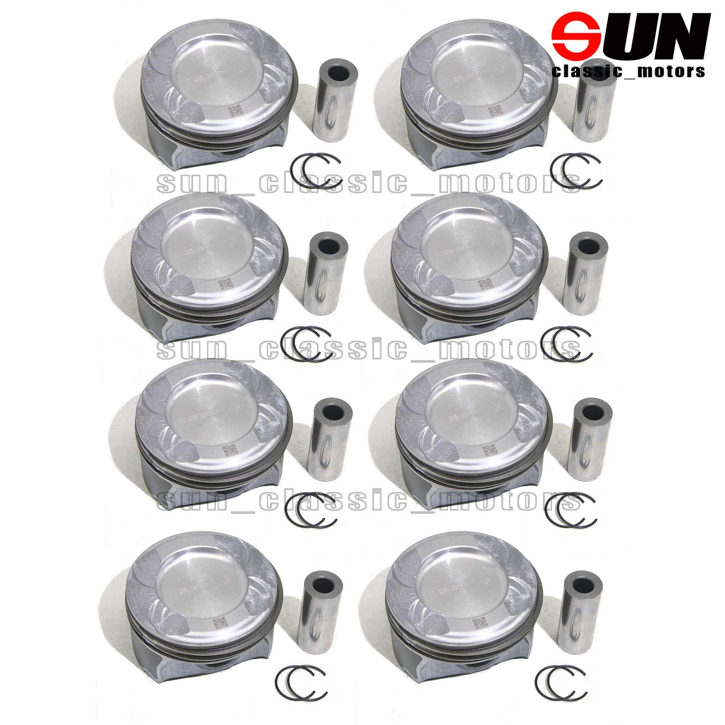 8x STD Pistons & Rings Set For E63 G63 S63 AMG W212 W463 5.5L M157