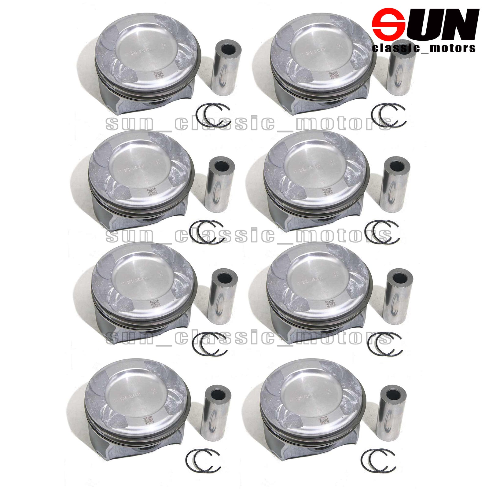 8x STD Pistons & Rings Set For E63 G63 S63 AMG W212 W463 5.5L M157
