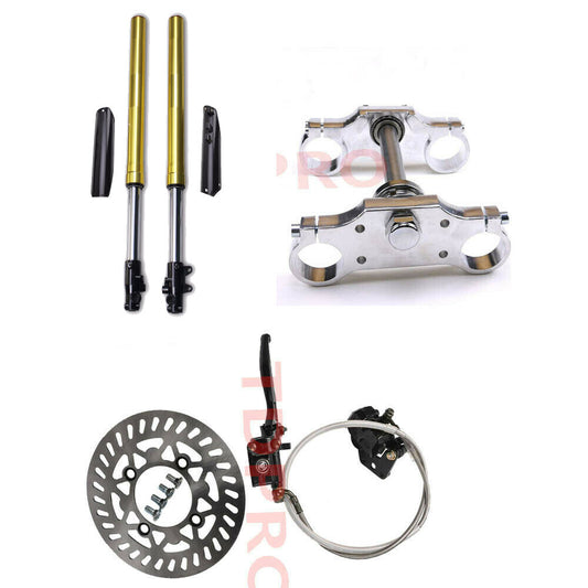 29-inch front fork, 45/48mm triple clamp brakes, Taodao 125cc, 150cc, 160cc tires