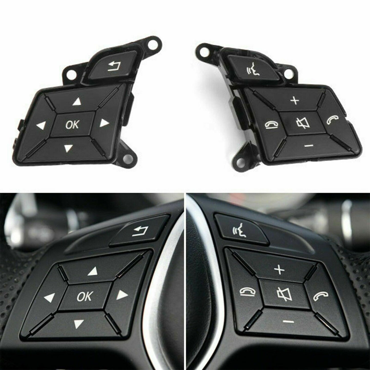2-Piece Steering Wheel Control Menu Switch Buttons for Mercedes W204 X204 n