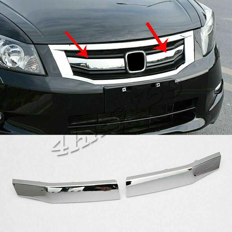 Chromed Style Front Grill Grill Molding Trim Cover 2P for Honda Accord 2008-2010