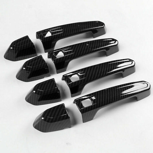 For 2020-2021 for Cadillac CT4 ABS Carbon Fiber Outdoor Door Handle Trim 8pcs