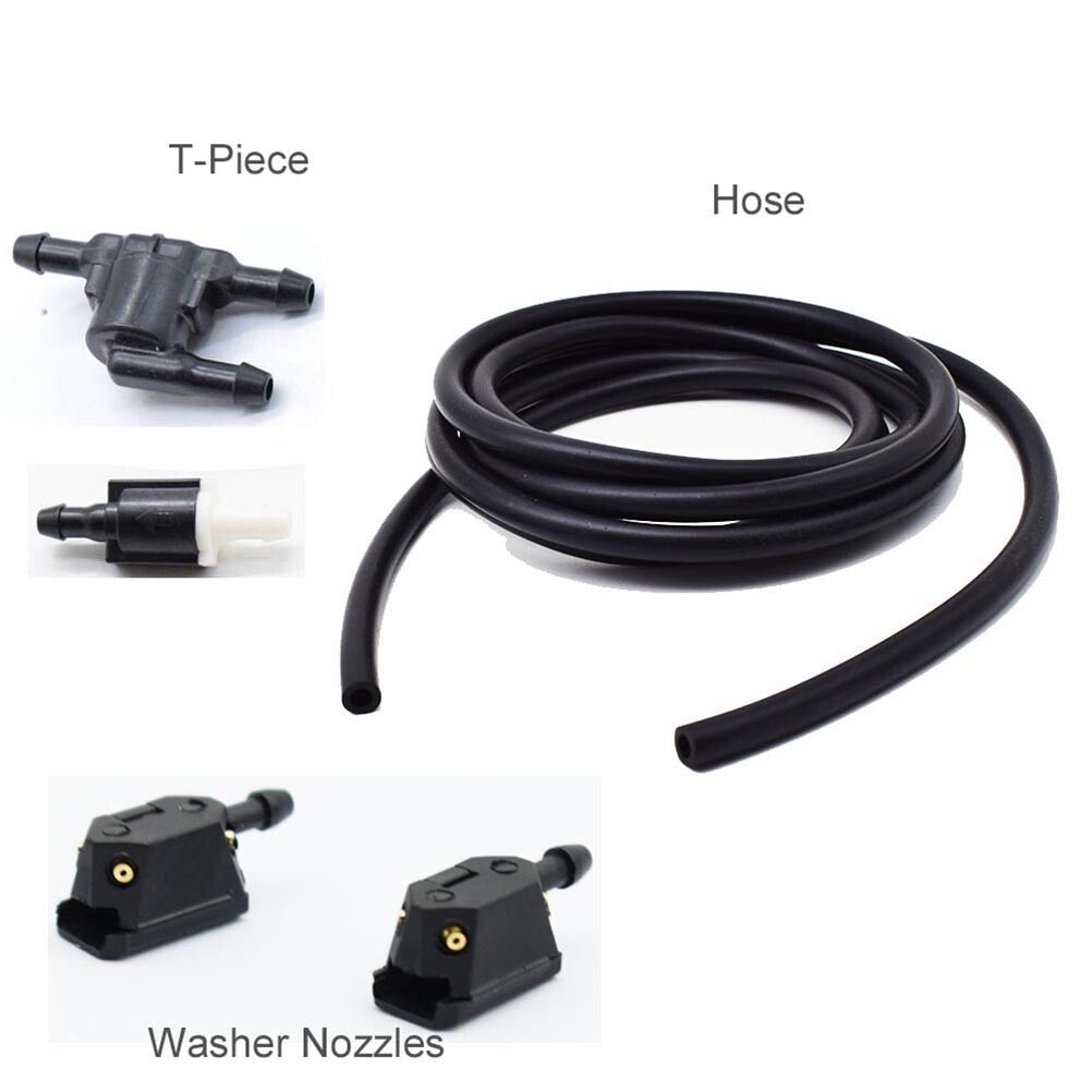 X5 Universal Front Wiper Arm Washer Nozzle Tube Pipe Check Valve 4 Way Jets Hose Q