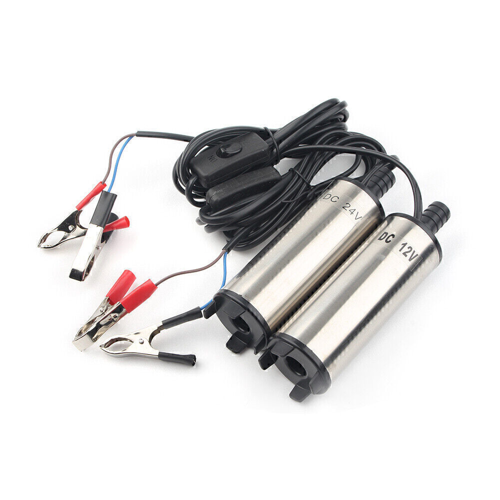 12V/24V Submersible Pump 51mm Water Oil Diesel Fuel Transfer Refueling 33L / min n