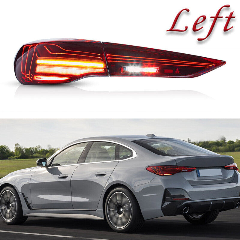 LH VLAND LED taillights for BMW 4 Series 2020+ G22 G23 G26 G82 M4 CSL with red lens.