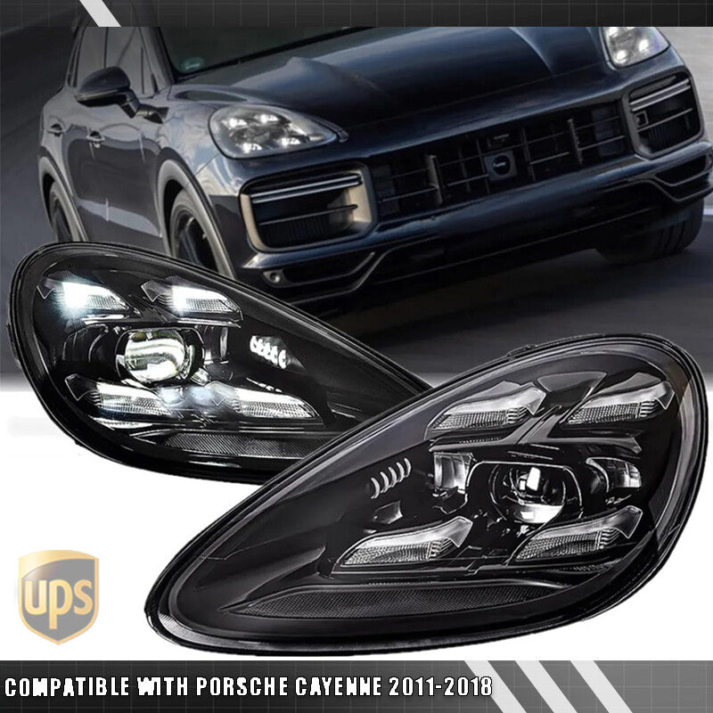 for Porsche for Cayenne 2011-2018 Animation Front Lamps Pair LED Headlight Assembly