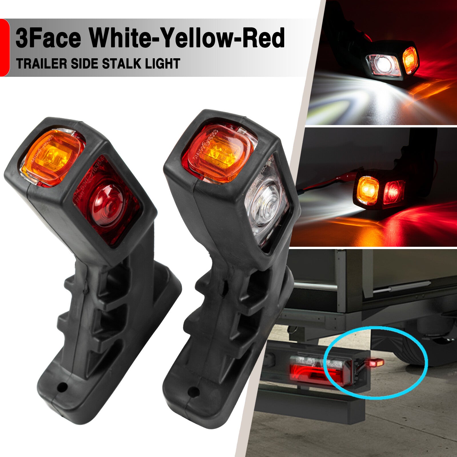 Trailer Truck Side Marker Lights Led Rear Clearance Tail Lamp Universal 12V-24V