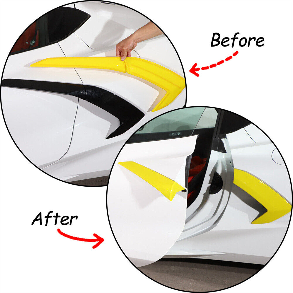 for Chevrolet for Corvette C8 2020-24 Side Fender Vent Door Handle Trim ABS Yellow¡Á4