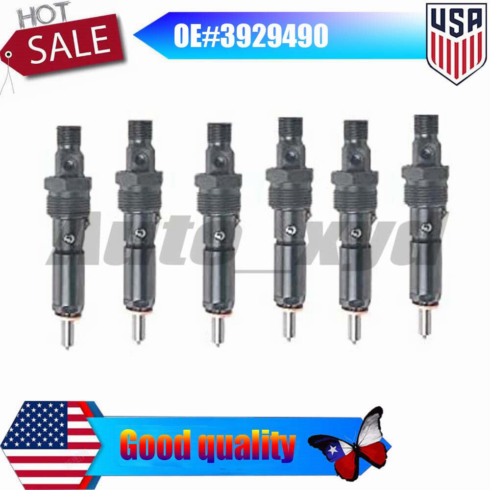6x 3929490 Fuel Injector 3802677 3930192 3929492 For 6BT 5.9L Engine