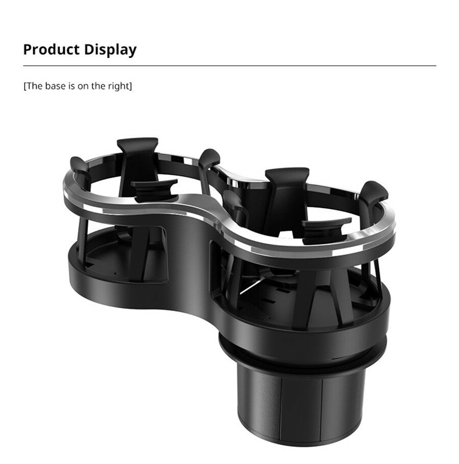 Universal Car Double Glass Frame Drink Elastic Cup Holder Base Adjustment Q