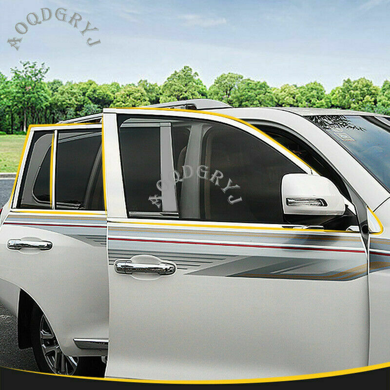 Chrome Stainless Full Window Frame Sill Trim Cover for Toyota for Land Cruiser 08-21