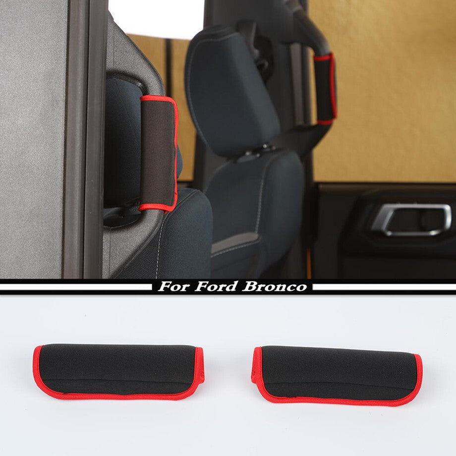 For 21-23 Bronco 4-Door Red Interior B Pillar Handle Protection Cloth Cover v