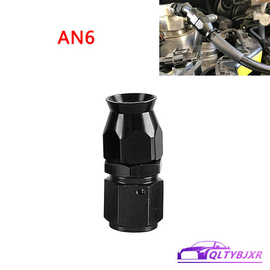 6AN PTFE Hose End Fitting Adapter AN6 Straight for PTFE Hose Line Only Black
