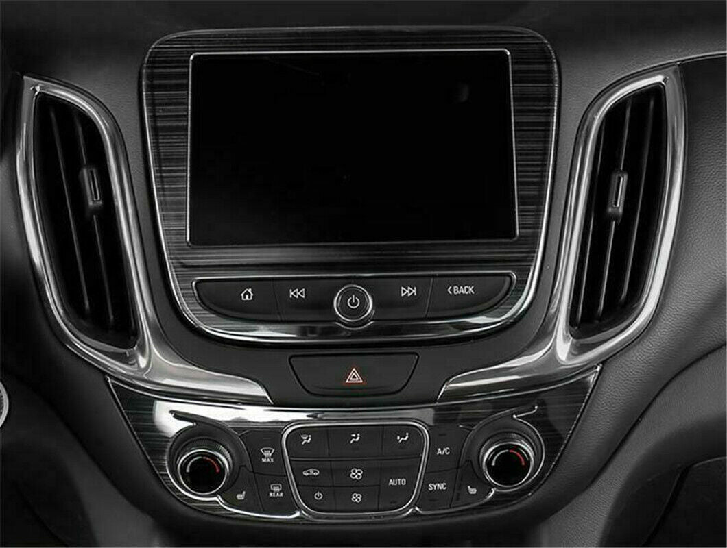 Titanium Black Console AC Button Control Frame for Chevrolet Equinox 2018-2021